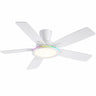 Kviflon B8240 52 inch RGB flush mount ceiling fan with light in white finish