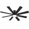 KVIFLON B8248 52 inch black low profile ceiling fan with light, 8 blades, app and remote control