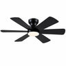 Kviflon B8503 46 inch flush mount ceiling fan with light in black finish