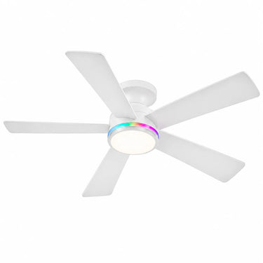 Kviflon low profile ceiling fan with RGB ambient light for bedroom and gaming room