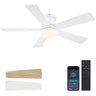 Kviflon low profile ceiling fan with light and remote control white blades