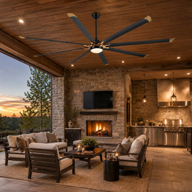 100“ Industrial Ceiling Fan with Light Large Indoor Outdoor|9001