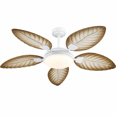 52 Inch Tropical Palm Leaf Ceiling Fan with Light, Remote Control, Quiet Motor for Bedroom Living Room Covered Patio